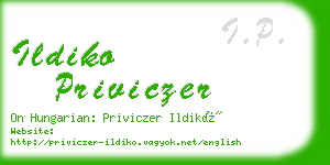 ildiko priviczer business card